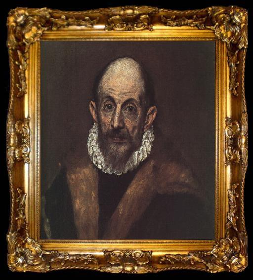 framed  El Greco Self Portrait 1, ta009-2